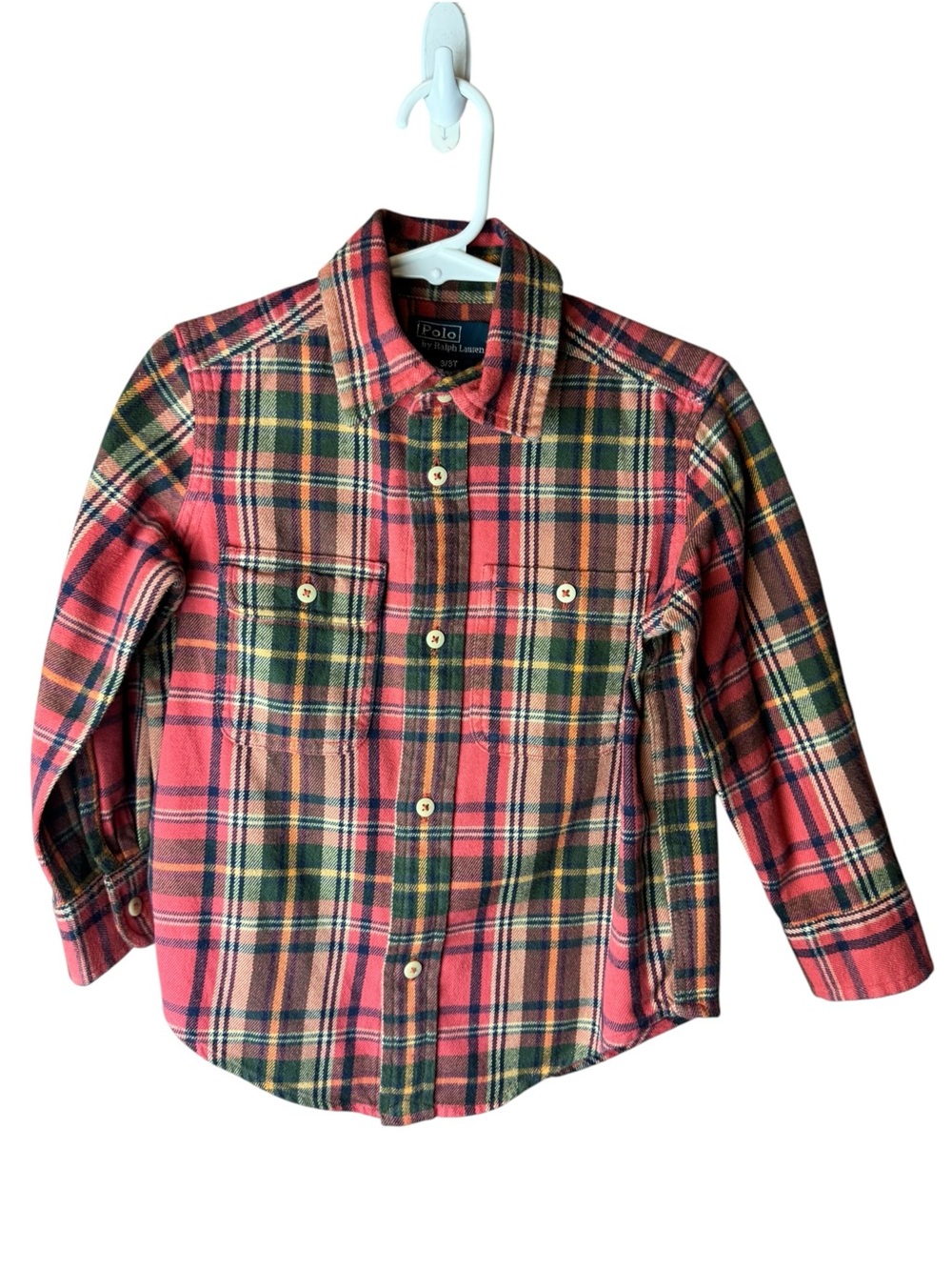 Polo Ralph Lauren Flannel Plaid Button Up Shirt 3T